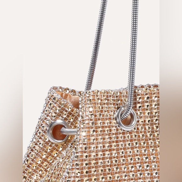 Mini Rhinestone Decor Chain Bucket Bag - Picture 6 of 6
